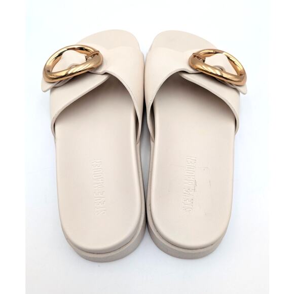 Steve Madden Mandie Slide Sandals Women's Bone Leather Size US8 EU38.5 - Picture 10 of 12